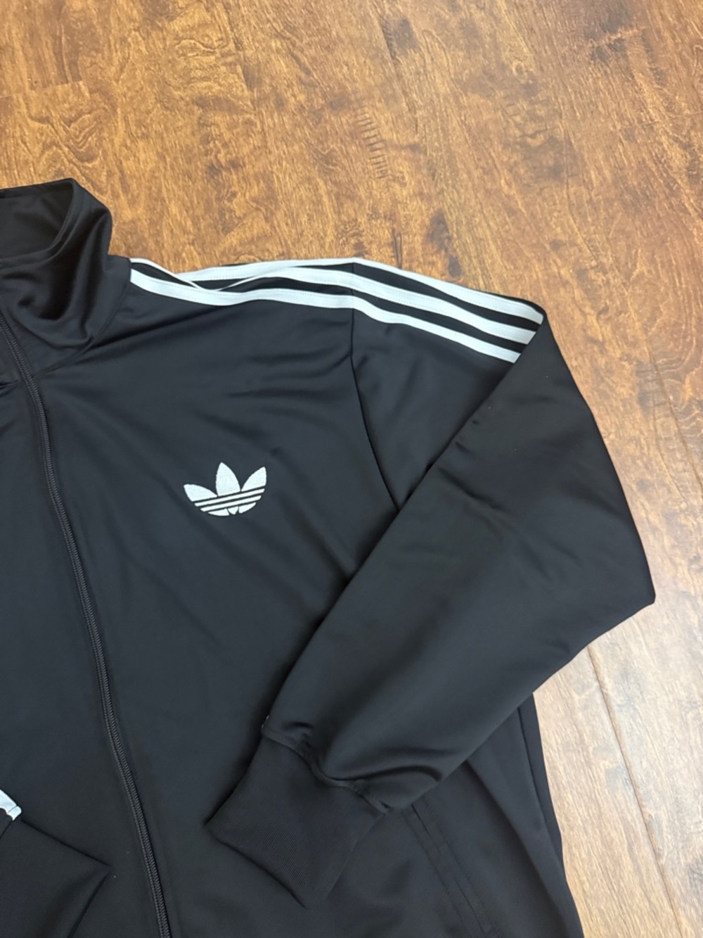 adidas Originals Women’s Black Track Jacket with White Stripes and Trefoil - Picture 4 of 16